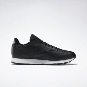 Adidasy Męskie Reebok Classic Leather Vector Czarne/Białe/Głęboka Zielone Żółte PL 76GALHE